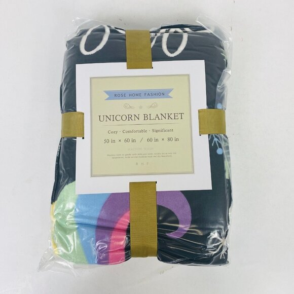 Rose Home Fashion Unicorn Blanket Cozy & Comfortable 50 x 60 in - Picture 2 of 5